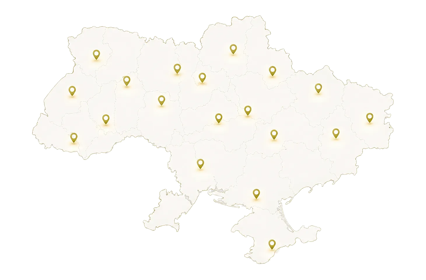Map of Ukraine with Impact Media coverage points